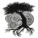 tree with four elements tattoo design idea