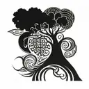 tree with four elements tattoo design idea