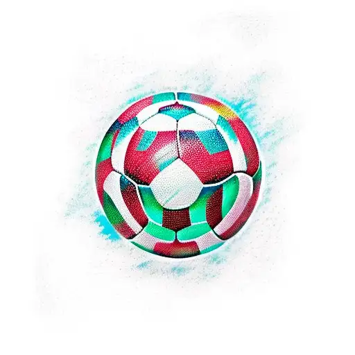 The soccer world cup with the Argentine flag in color tattoo design idea