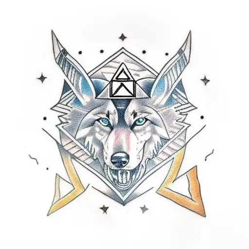 Triforce Wolf Zelda Viking Compas  tattoo design idea