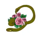 snake and rose tattoo design idea