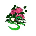 snake and rose tattoo design idea