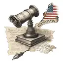 Constitution on top fading to flag bottom tattoo design idea