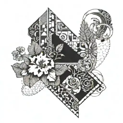 patchwork sleeve tattoo design idea