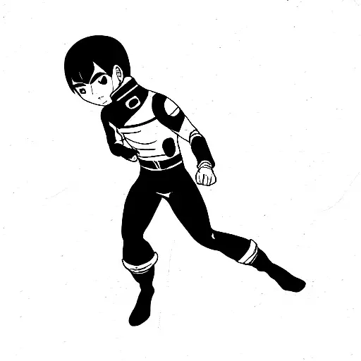 rock lee in nartuto tattoo design idea