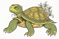 Turtle kicks Rabbit tattoo design idea