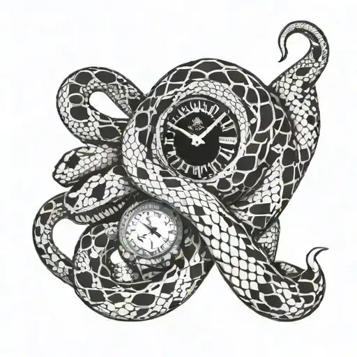 snake skin with Rolex logo and TDC tattoo design idea