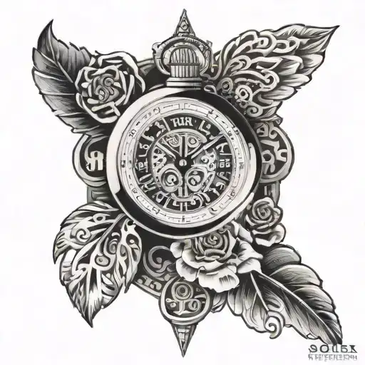 half sleeve tattoo  with Rolex logo and TDC tattoo design idea