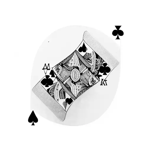 13K , 7 of spades and 2 of diamonds underneath  tattoo design idea