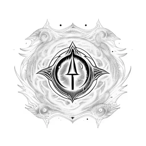 Bloodborne Moon Rune Surrounded by Fire tattoo design idea