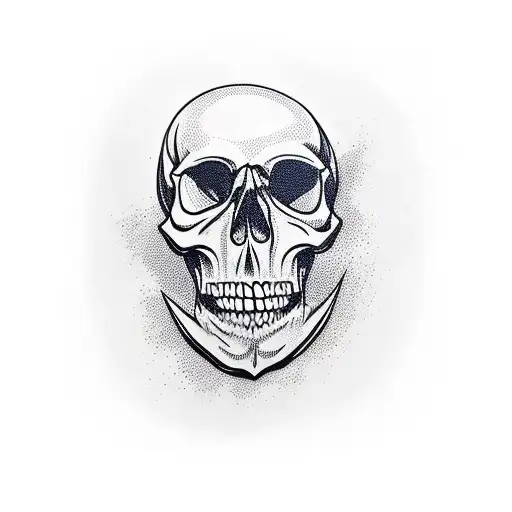 skull whit dagger tattoo design idea
