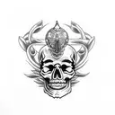 skull whit dagger tattoo design idea