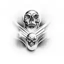 skull whit dagger tattoo design idea