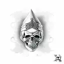 skull whit dagger tattoo design idea