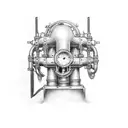steam engine coming at a girl tattoo design idea