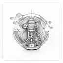 steam engine crash girl tattoo design idea