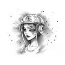 steam engine crash girl tattoo design idea