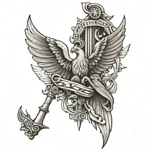 unity law freedom hanging tattoo design idea