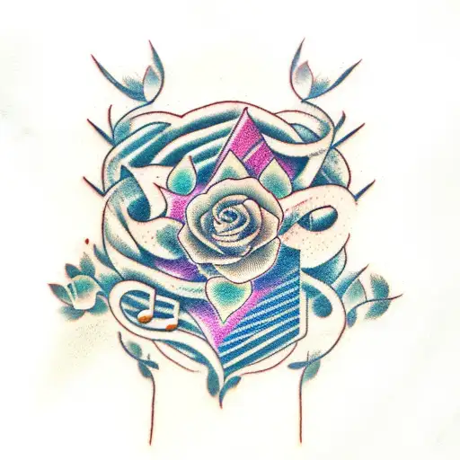 vines that are made of musical notes & bars tattoo design idea