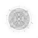 round maze with a negative space in the centre in the shape of a semicolon tattoo design idea