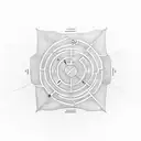 round maze with a negative space in the centre in the shape of a semicolon tattoo design idea