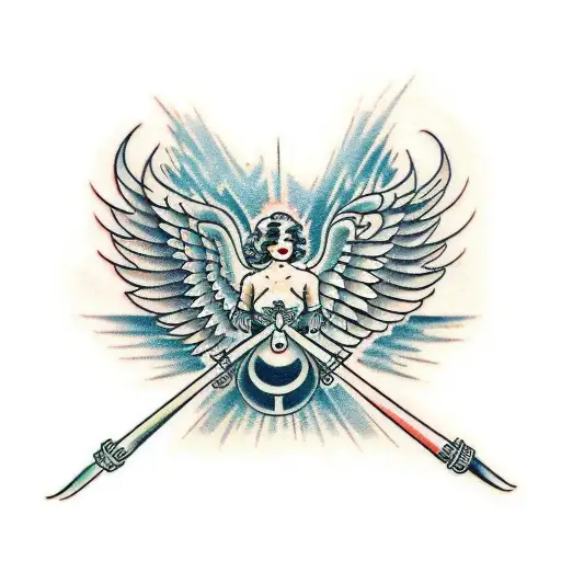 fallen angel tattoo design idea