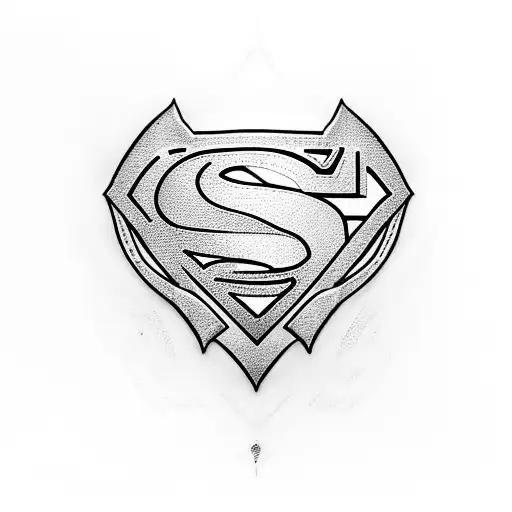 Superman symbol as a snake and a butterfly tattoo design idea