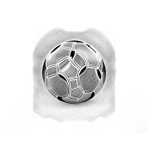 A dog catching a soccer ball in its mouth tattoo design idea