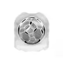 A dog catching a soccer ball in its mouth tattoo design idea