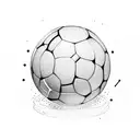 A dog catching a soccer ball in its mouth tattoo design idea
