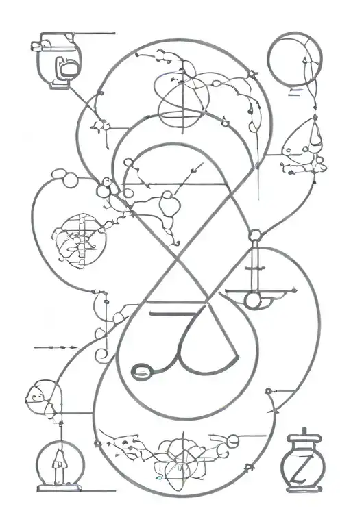 Balance between reason and emotion, including elements about care and medicine and faith tattoo design idea