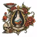 Balance between reason and emotion, including elements about care and medicine being the foundation and basis of everyth tattoo design idea