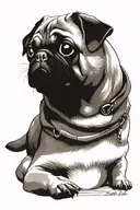 pug dog tattoo design idea