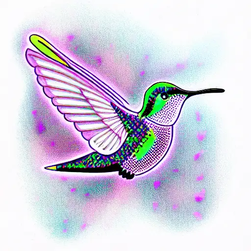 Hummingbird purple infinity tattoo design idea