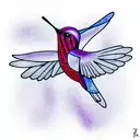 Hummingbird purple infinity tattoo design idea