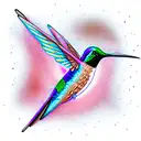 Hummingbird purple infinity tattoo design idea