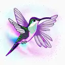 Hummingbird purple infinity tattoo design idea