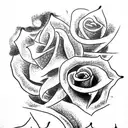 star skull rose fire   tattoo design idea