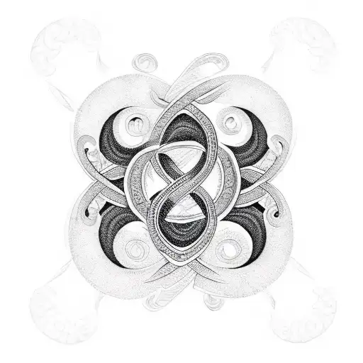 Infinity Symbol, floral, black and white tattoo design idea