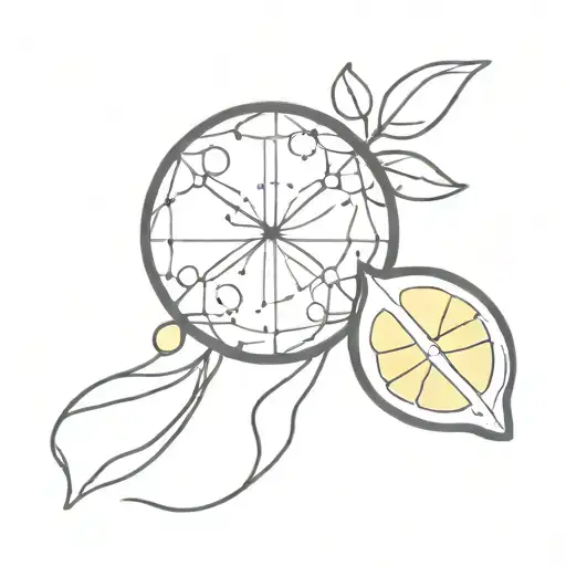 disco ball and lemon on top of it  tattoo design idea