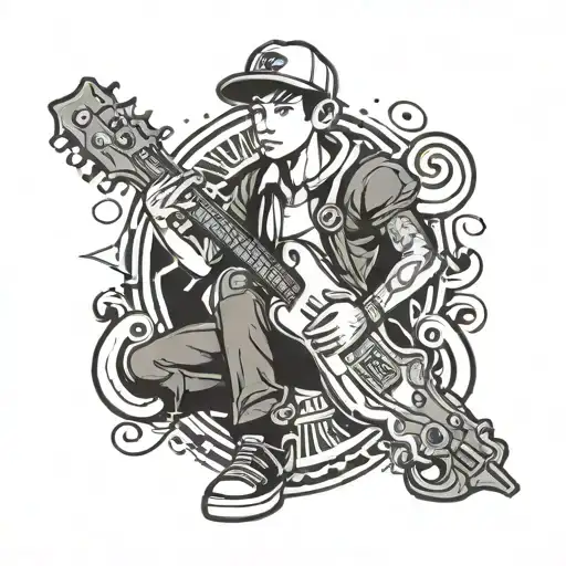 earthbound ness PSI rockin tattoo design idea