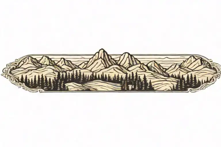 blue ridge mountains skyline drive tattoo design idea