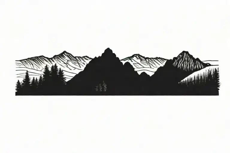 blue ridge mountains skyline drive tattoo design idea