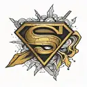  black and gold superman logo tattoo design idea