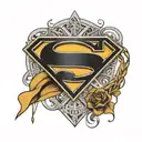  black and gold superman logo tattoo design idea