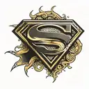  black and gold superman logo tattoo design idea