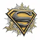  black and gold superman logo tattoo design idea