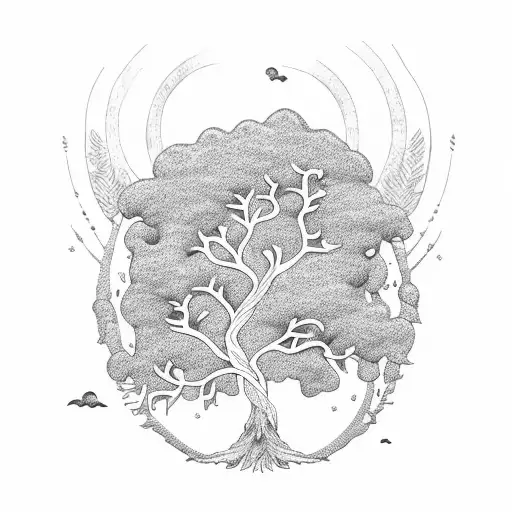relationship tree tattoo design idea