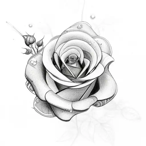 spanner with roses tattoo design idea
