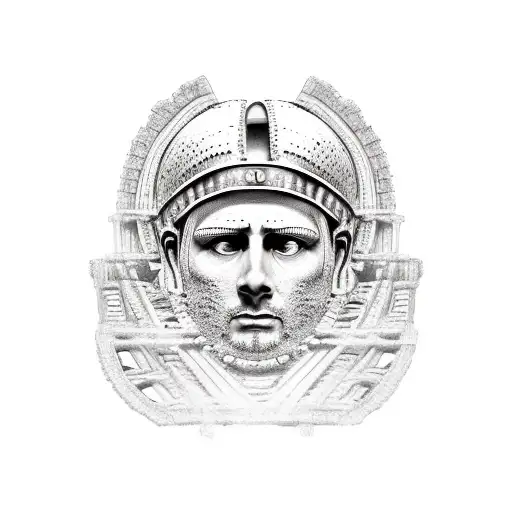 Ancient Roman Colosseum tattoo design idea